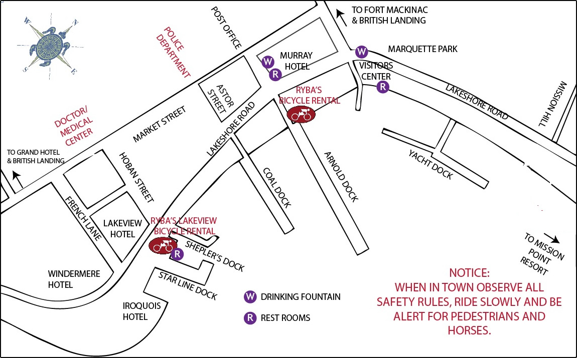 Mackinac Island Downtown Map